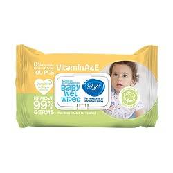 دافی دستمال مرطوب پاک کننده کودک اکسترا 100برگ درب دار